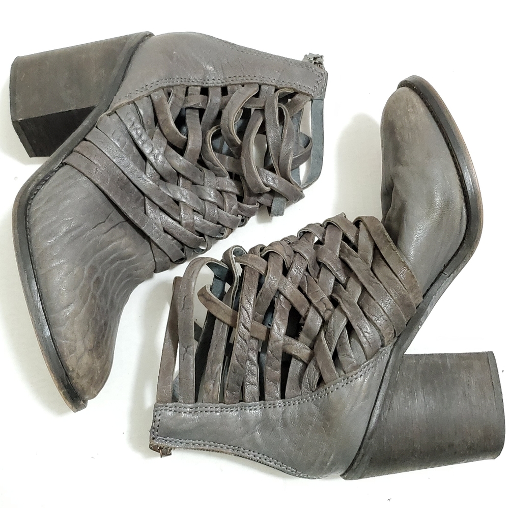 Free People Carrera Caged Woven Ankle Booties - Picture 2 of 7